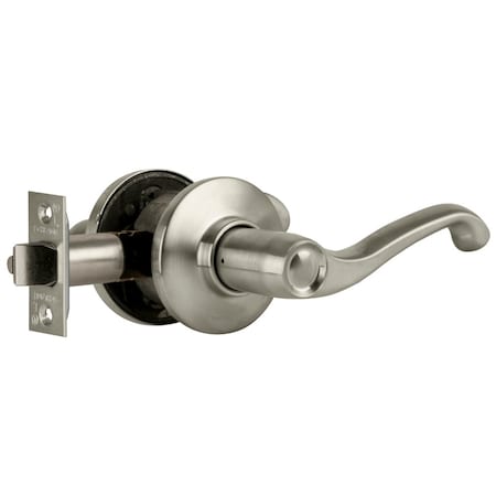 Schlage Grade 2 Tubular Lock, Passage/Closet Latch Function, Non-Keyed, Flair Lever, Satin Nickel Finish S10D FLA 619 LH